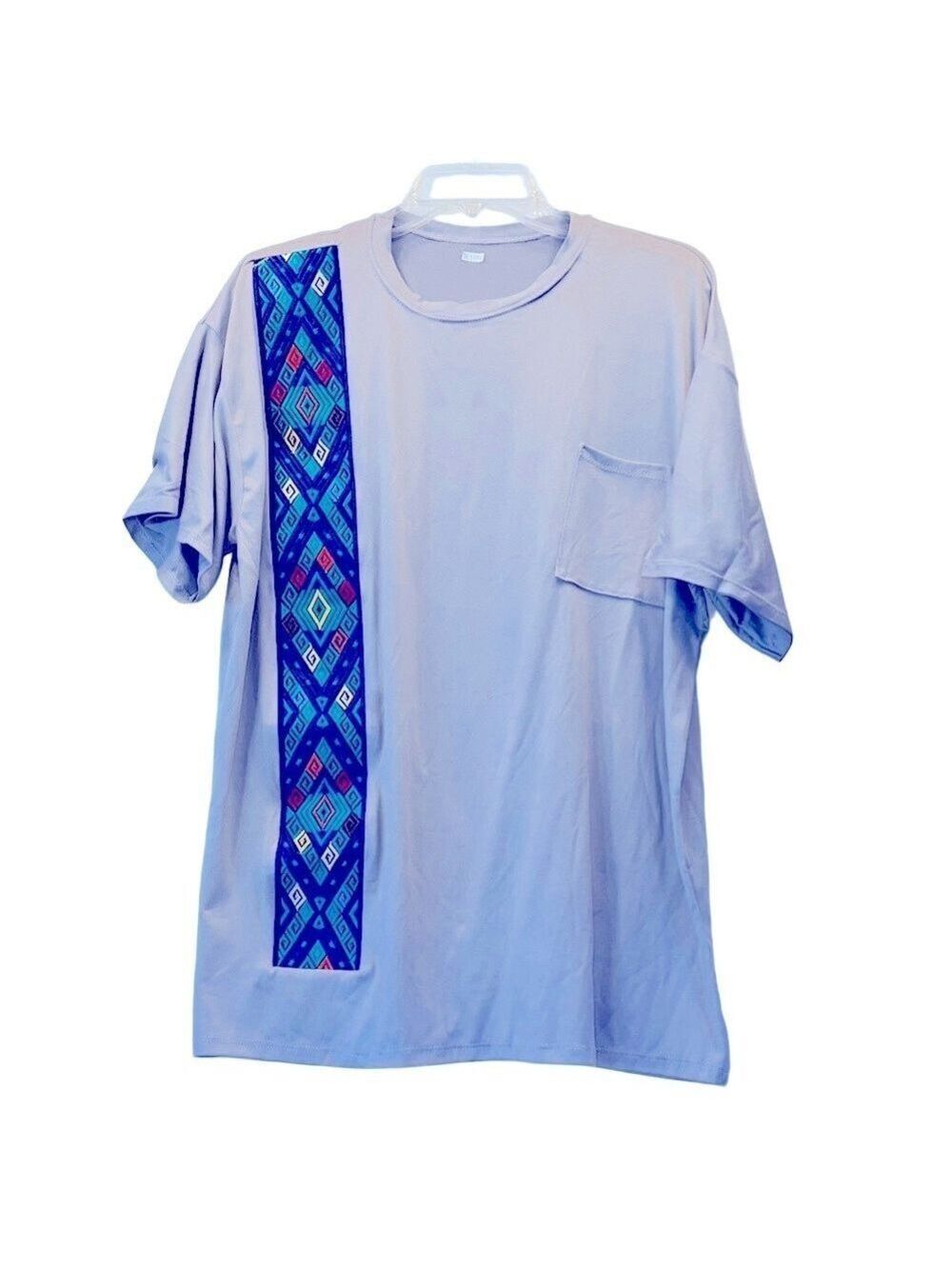 Men's Stylish Gray Tee with Geometric Pattern